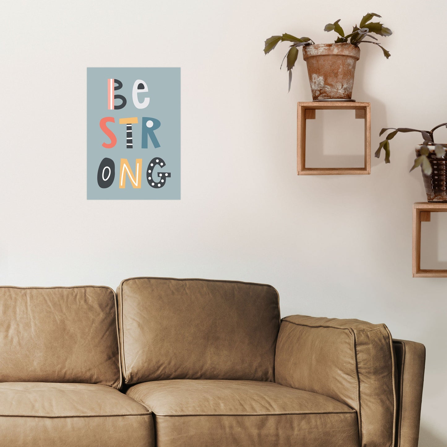 Be strong Neutral Kinder Kunstdruck von Pixy Paper