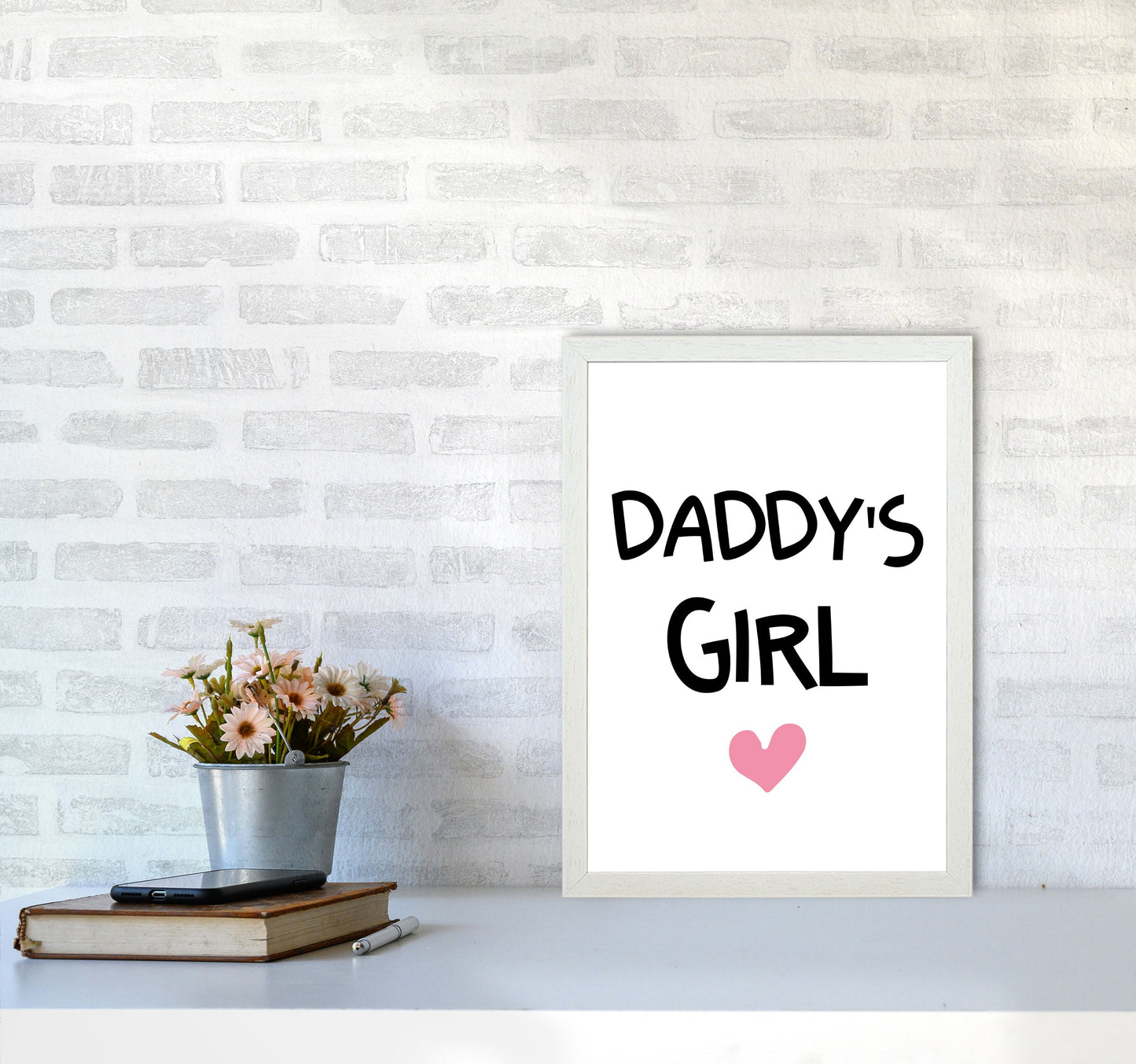 Daddy's Girl Pink Framed Nursey Wall Art Print