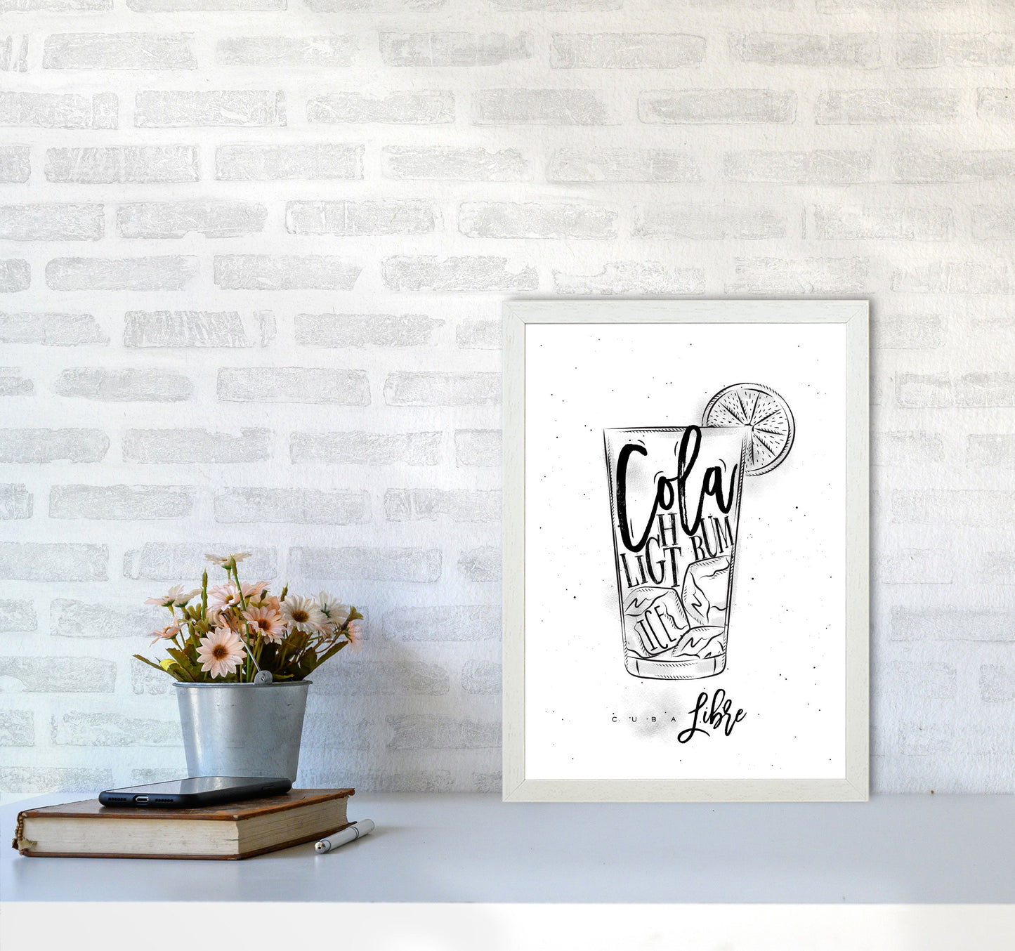 Cuba Libre Cocktail Moderne Druck, Gerahmte Küchen Wandkunst