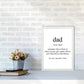 Dad Gerahmte Typografie Wandkunst Druck