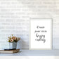 Erstellen Sie Ihre eigene Happy Ending gerahmte Typografie Wandkunst Druck