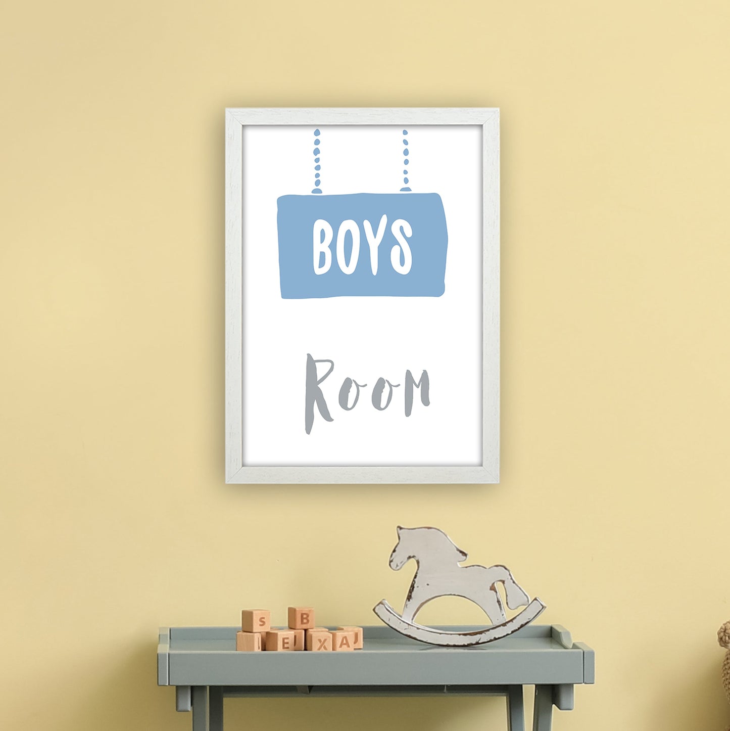 Jungenzimmer Blau Kunstdruck