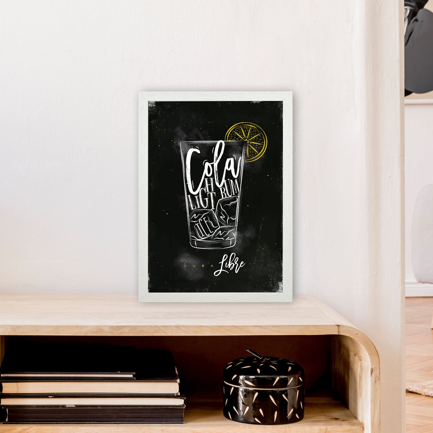 Cuba Libre Cocktail Schwarz Kunstdruck