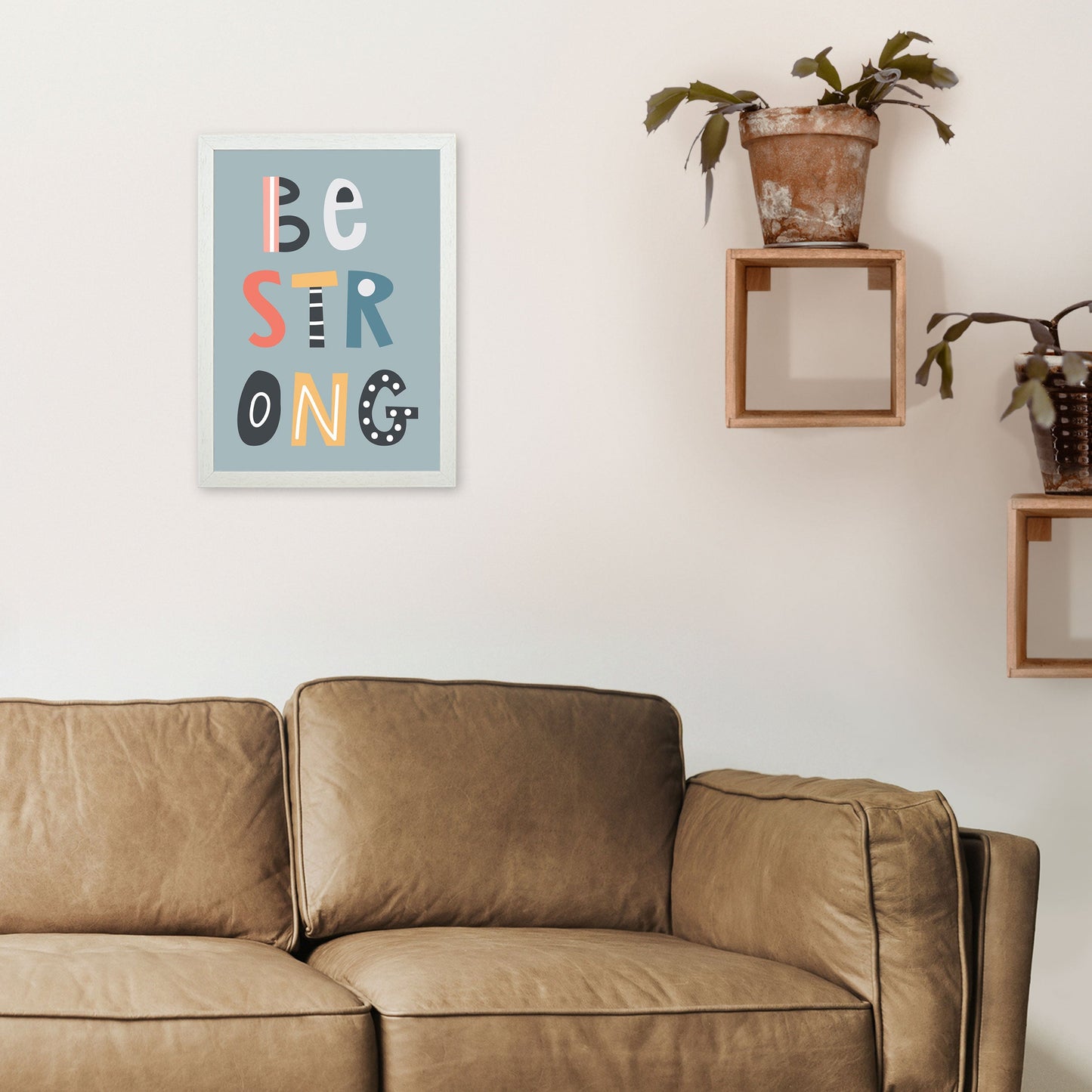 Be strong Neutral Kinder Kunstdruck von Pixy Paper