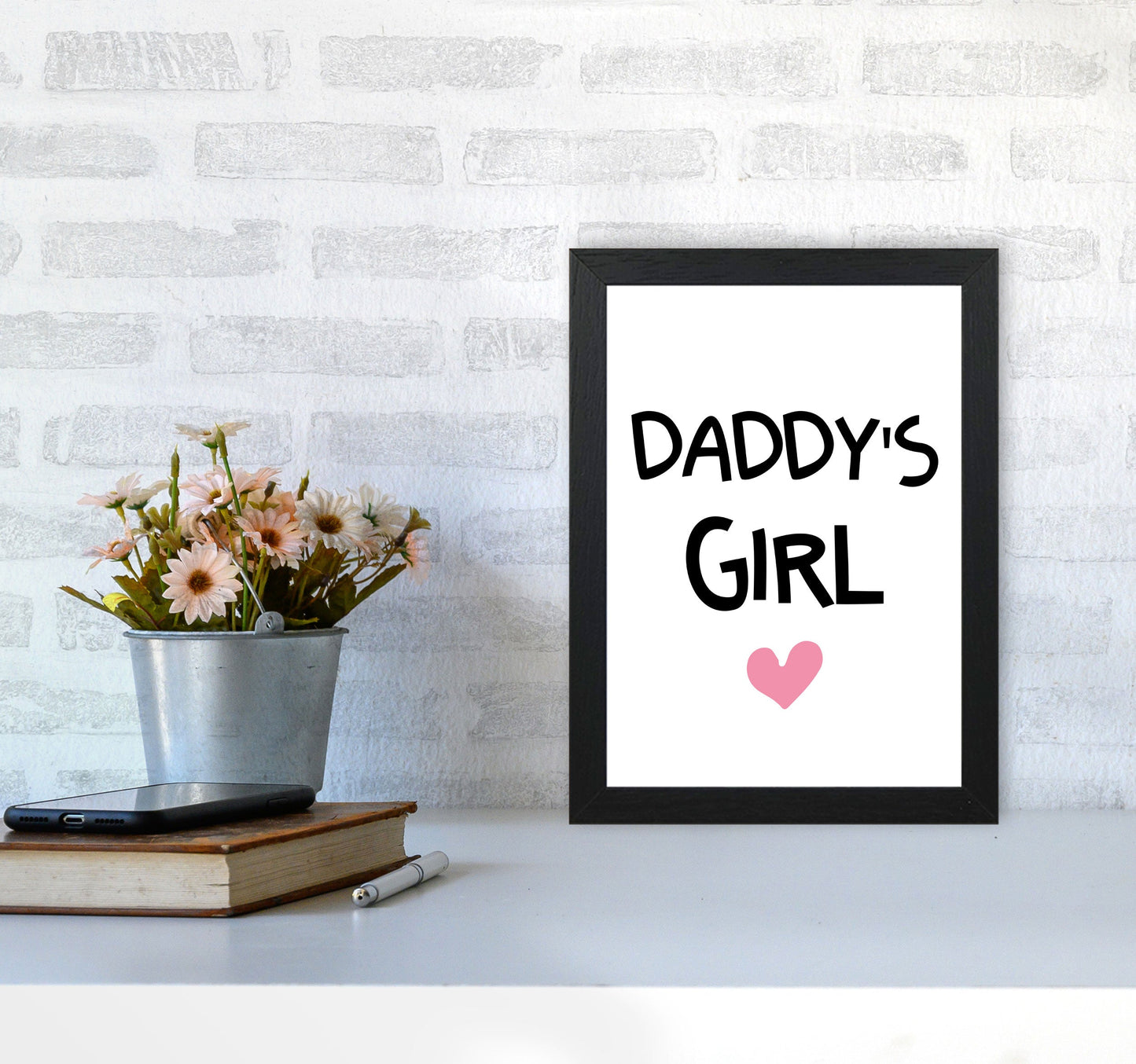 Daddy's Girl Pink Framed Nursey Wall Art Print