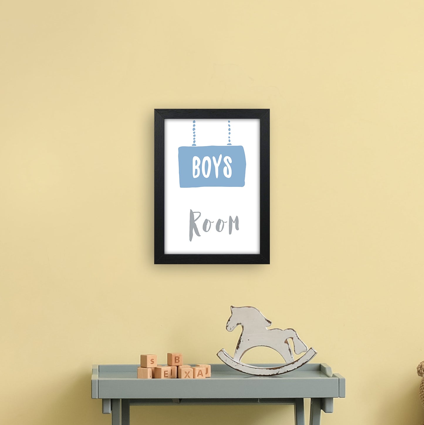 Jungenzimmer Blau Kunstdruck