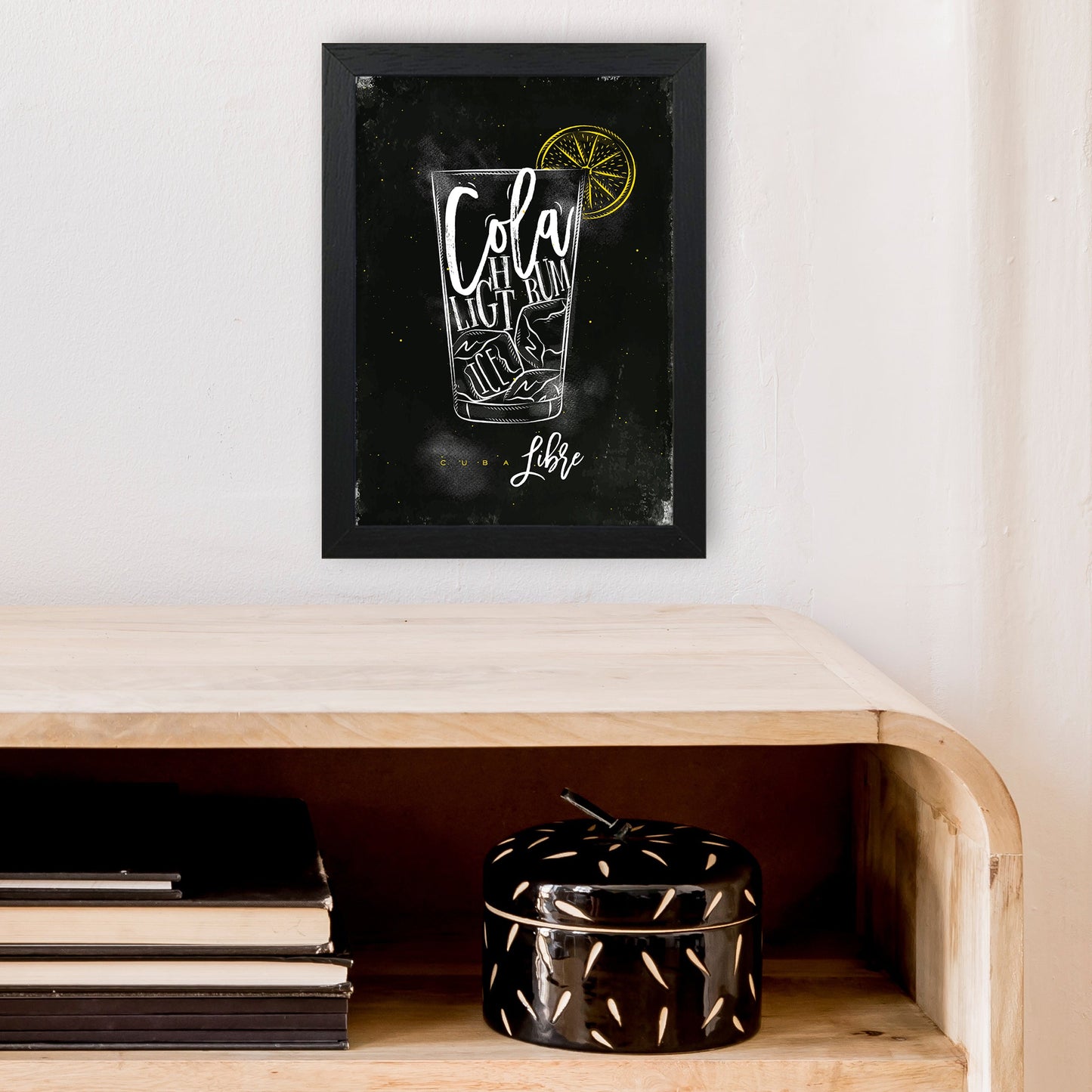 Cuba Libre Cocktail Schwarz Kunstdruck