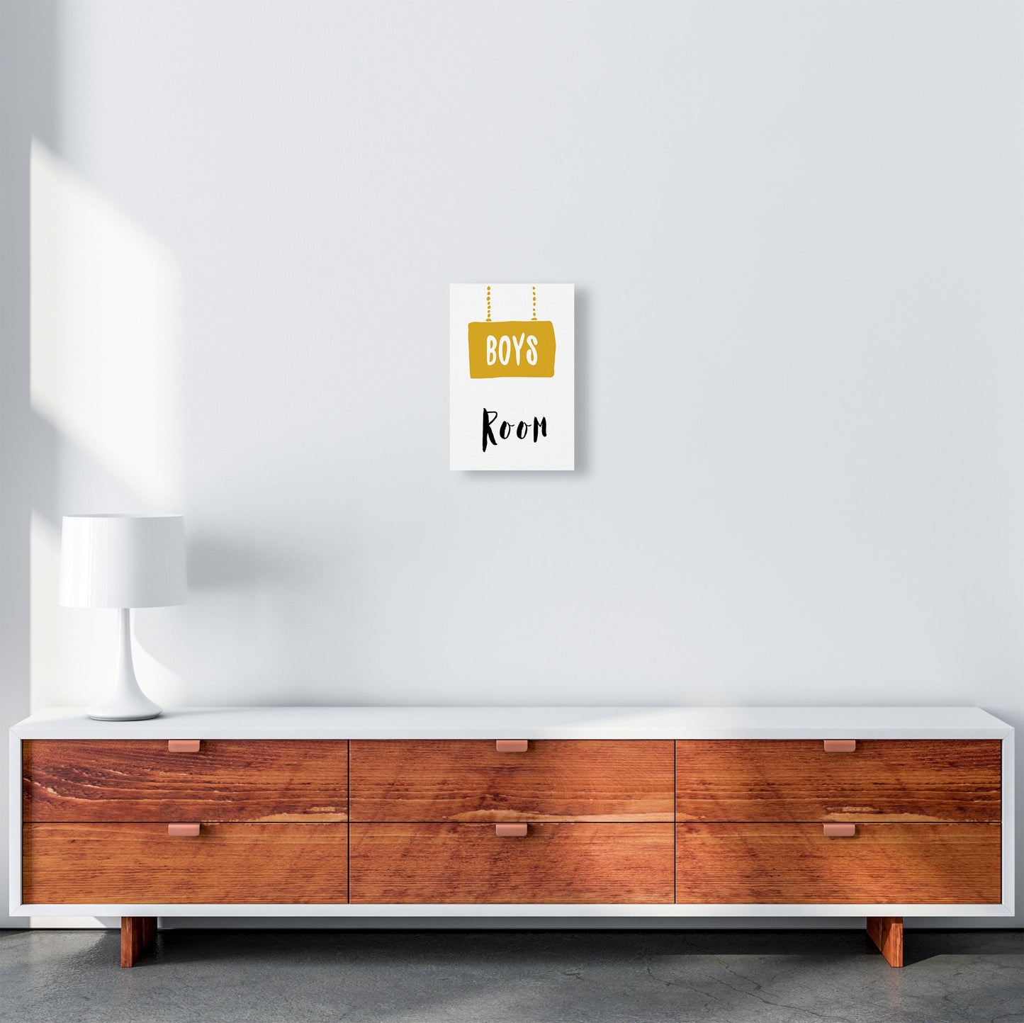 Jungenzimmer Senf Kunstdruck