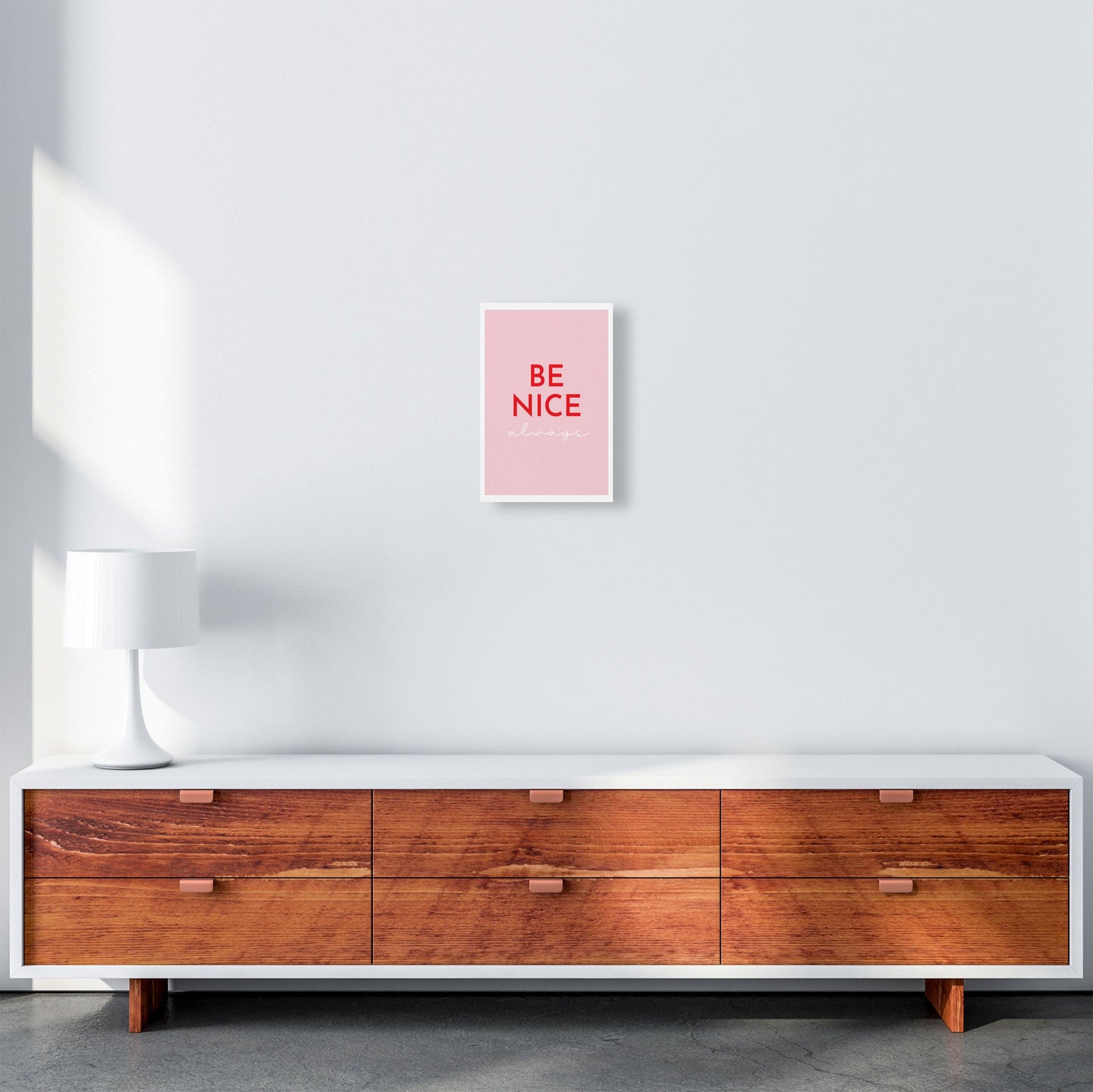 Be Nice Pink Kunstdruck von Pixy Paper