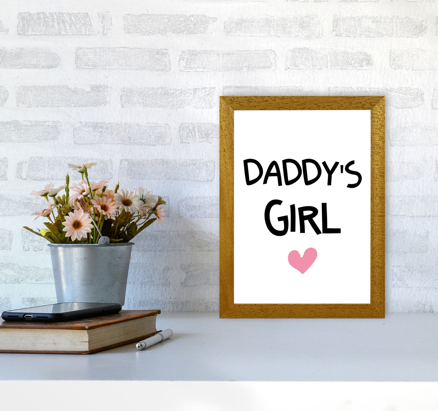 Daddy's Girl Pink Framed Nursey Wall Art Print