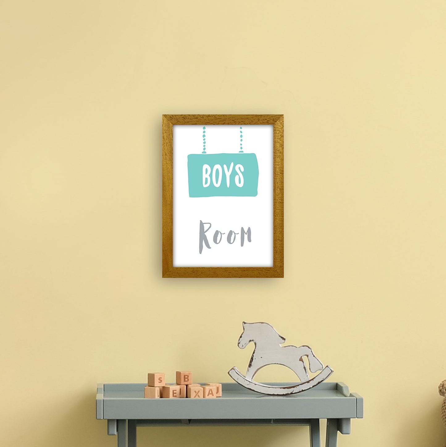 Jungenzimmer Mint Kunstdruck