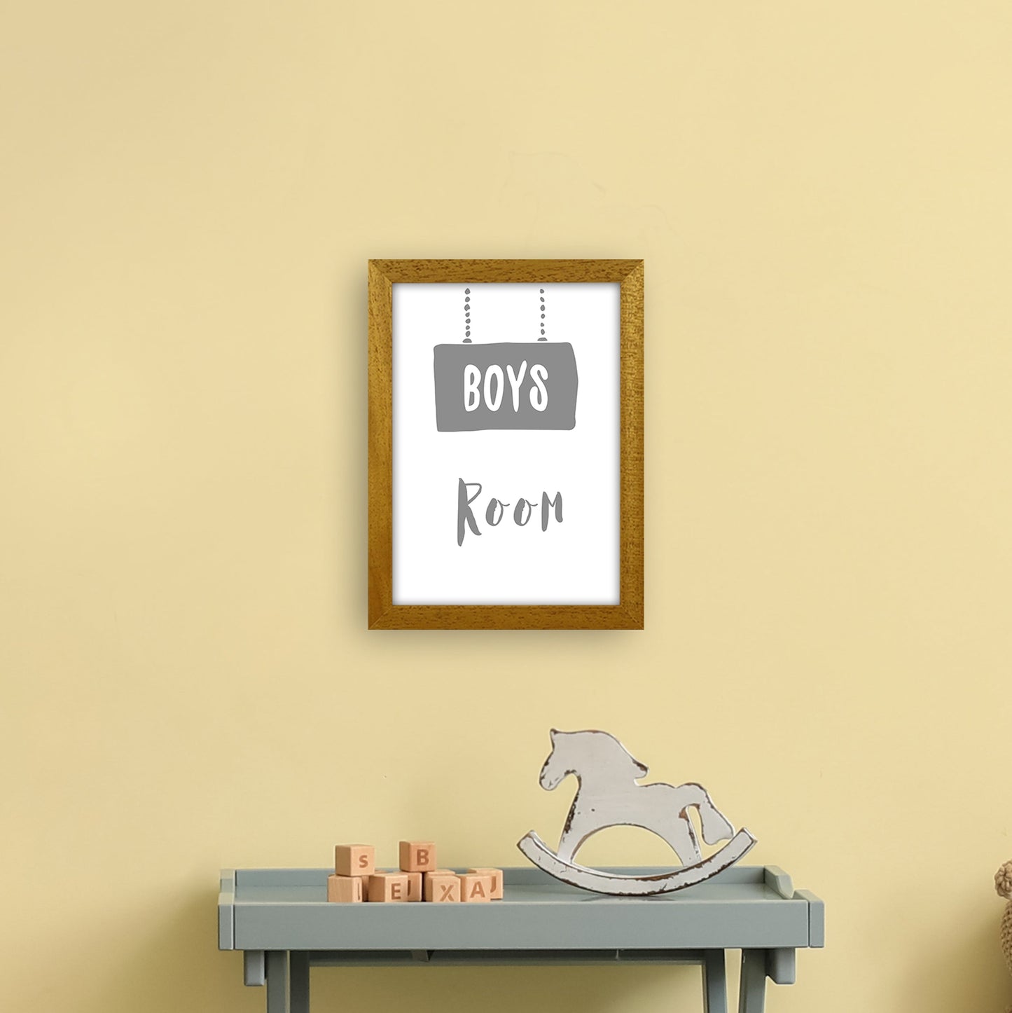 Jungenzimmer Graues Kunstwerk