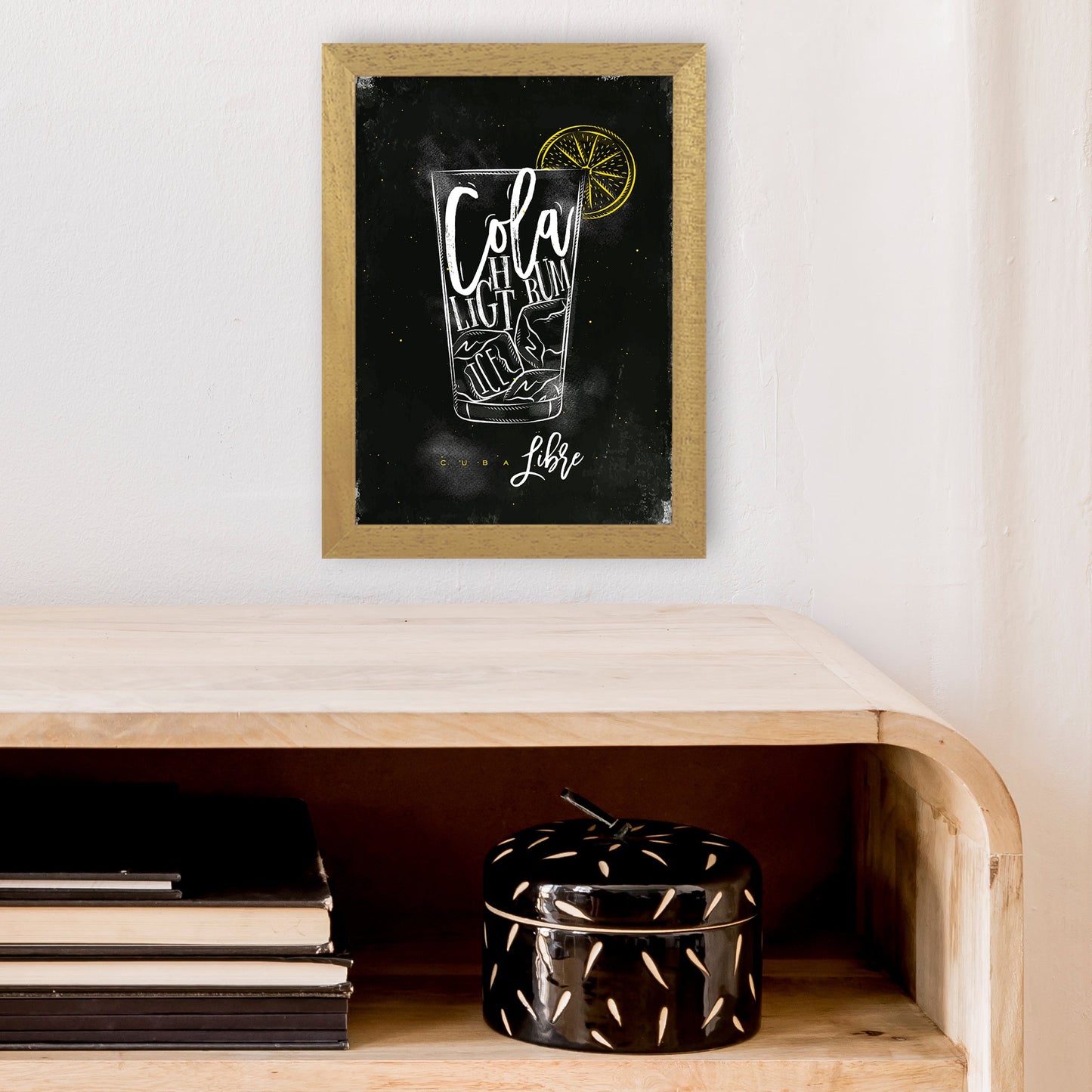 Cuba Libre Cocktail Schwarz Kunstdruck