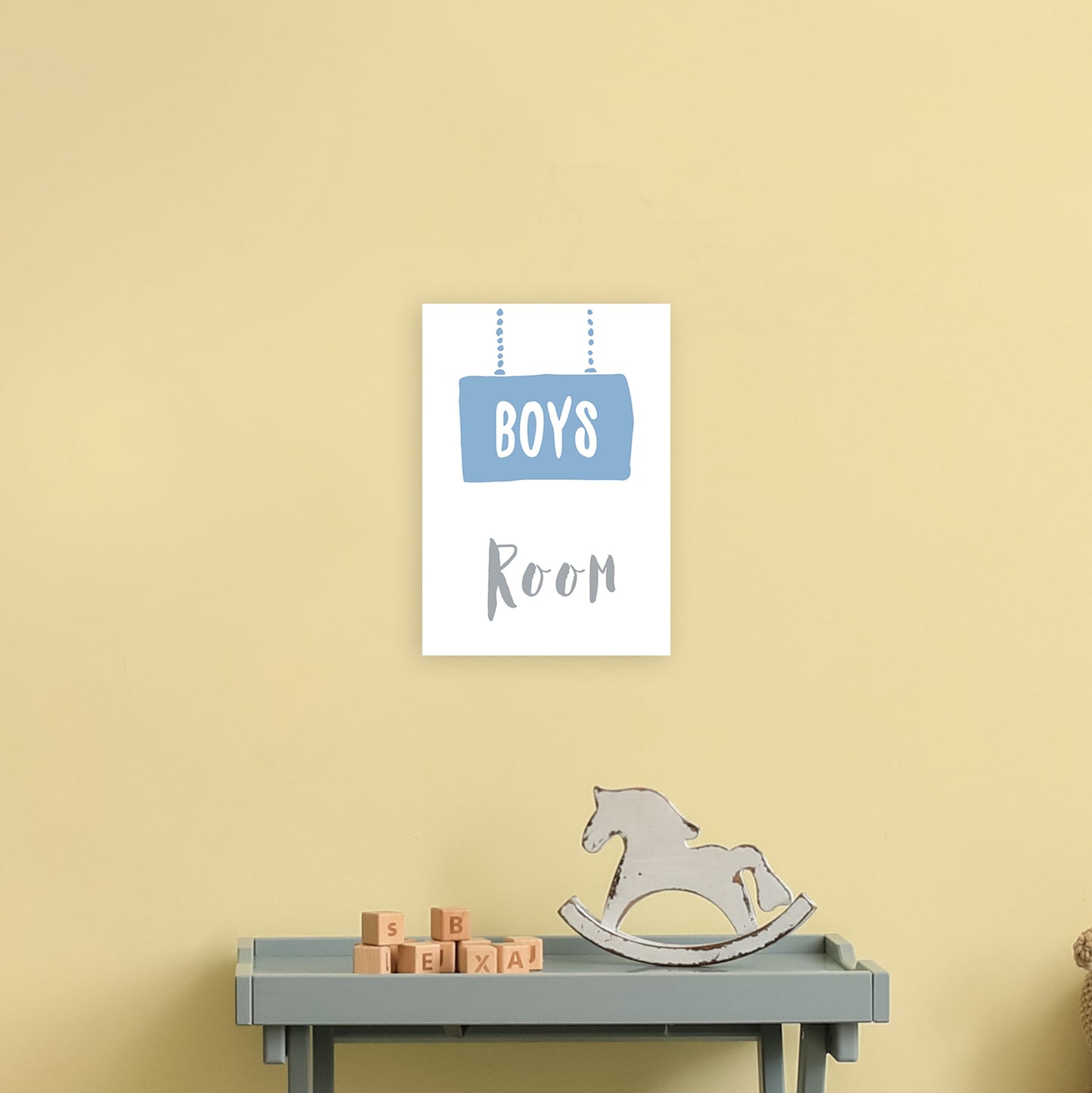 Jungenzimmer Blau Kunstdruck