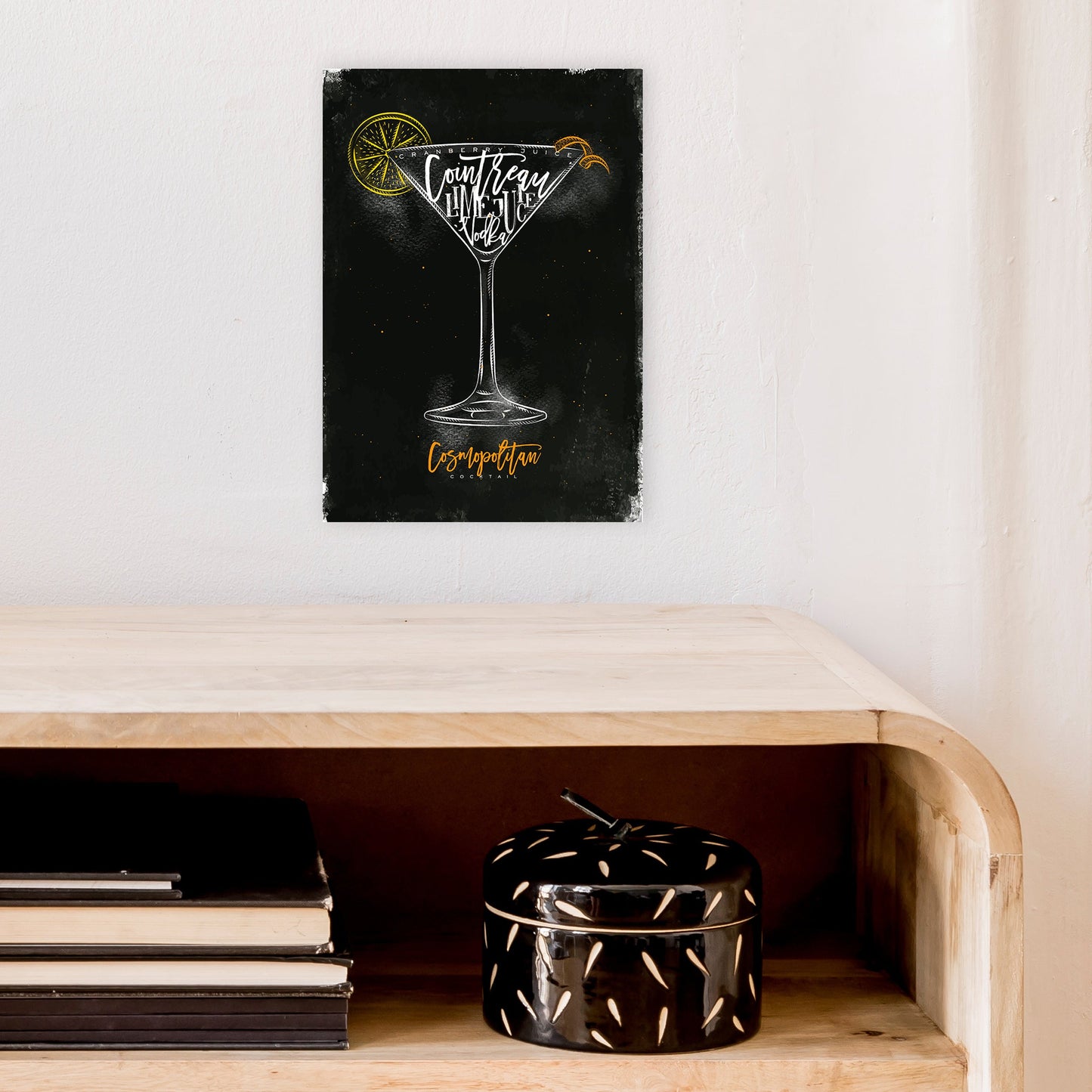 Cosmopolitan Cocktail Schwarz Kunstdruck