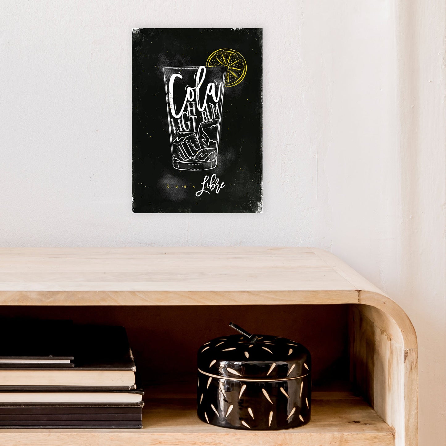 Cuba Libre Cocktail Schwarz Kunstdruck