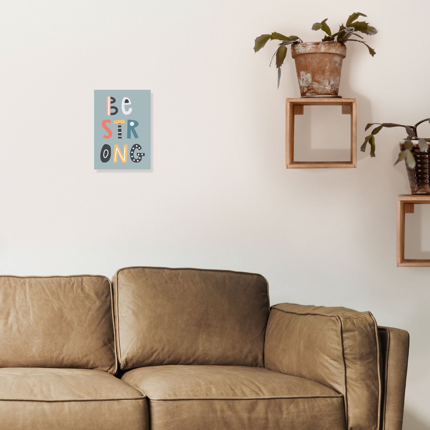 Be strong Neutral Kinder Kunstdruck von Pixy Paper