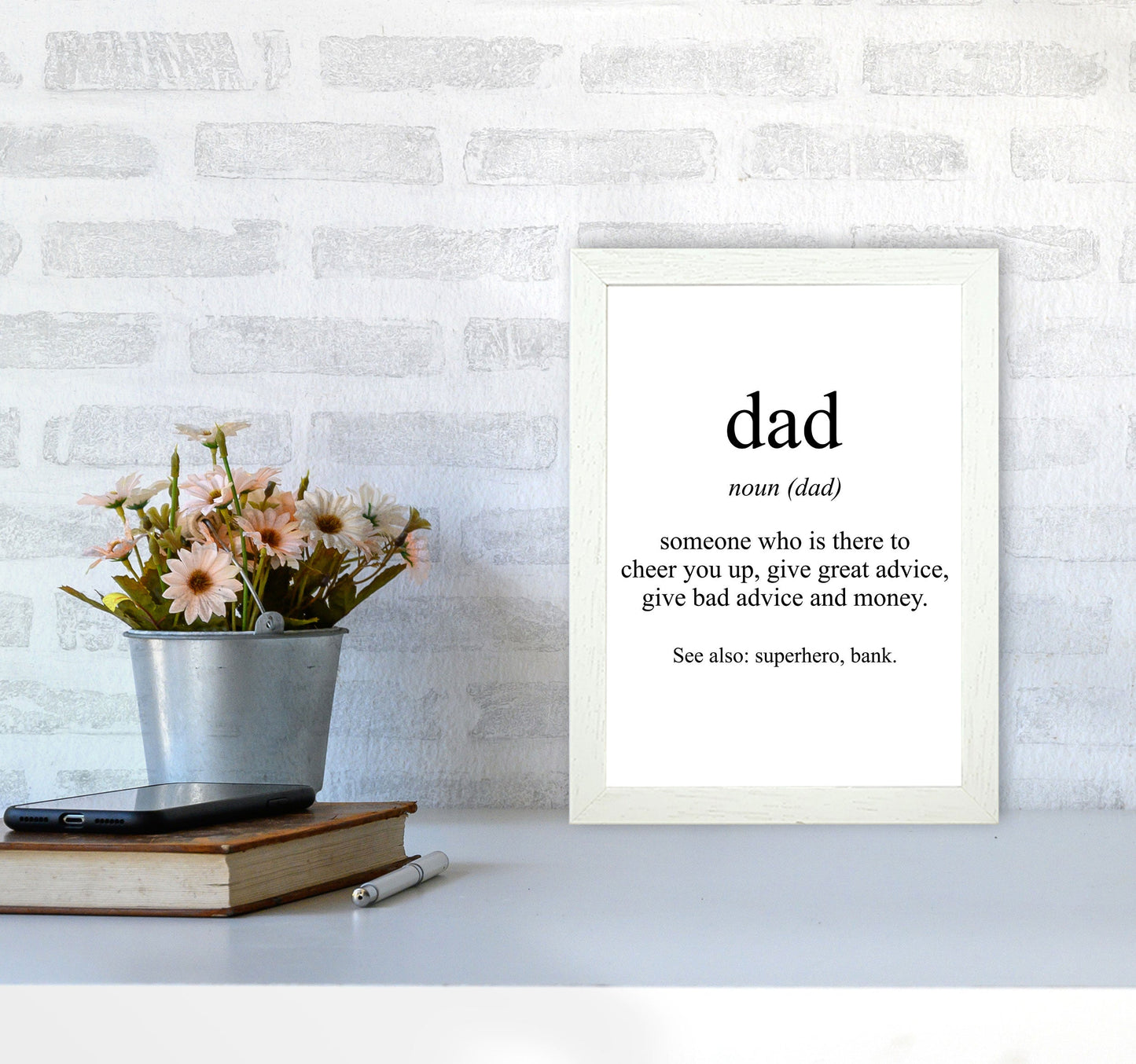 Dad Gerahmte Typografie Wandkunst Druck