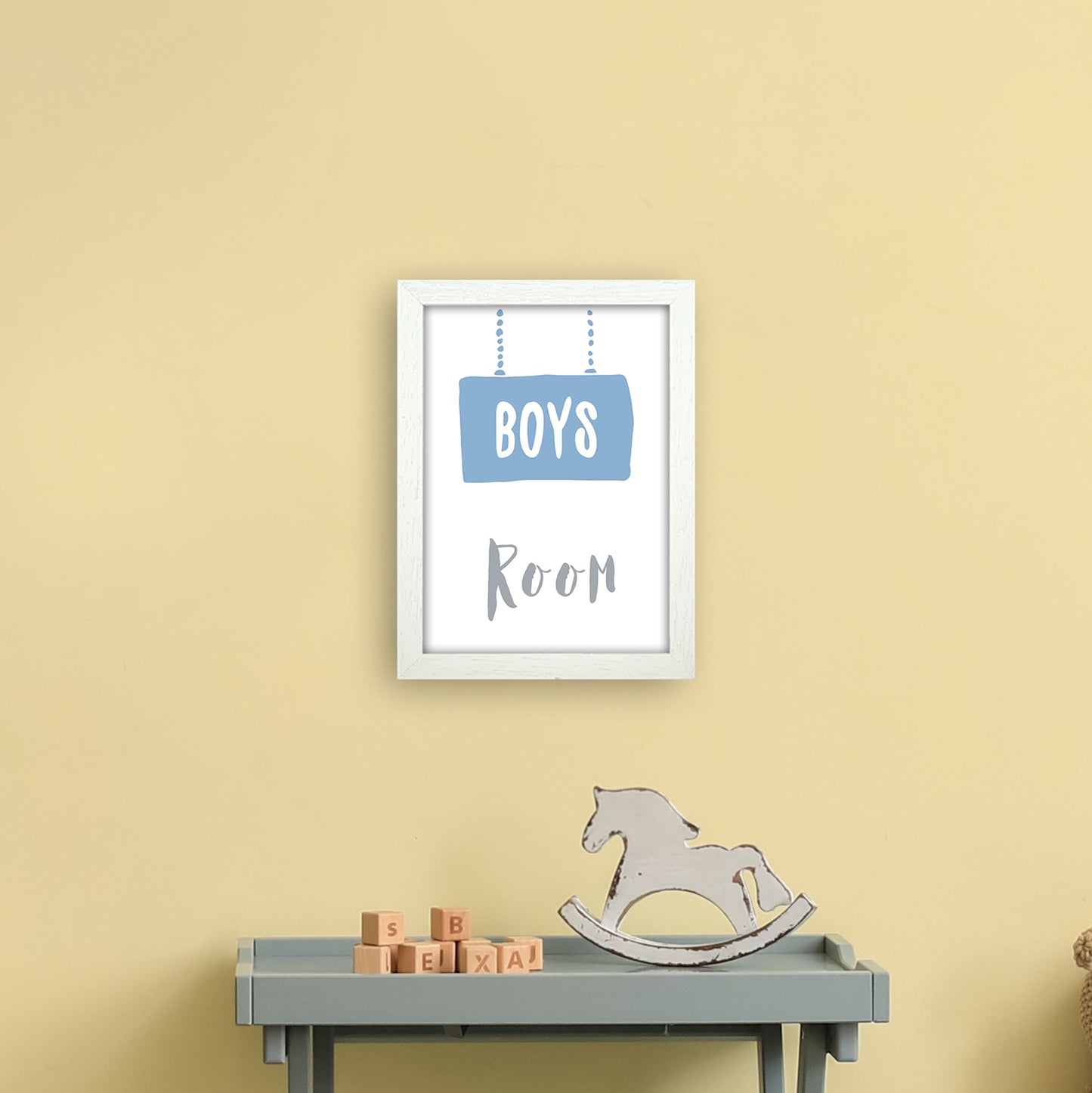 Jungenzimmer Blau Kunstdruck