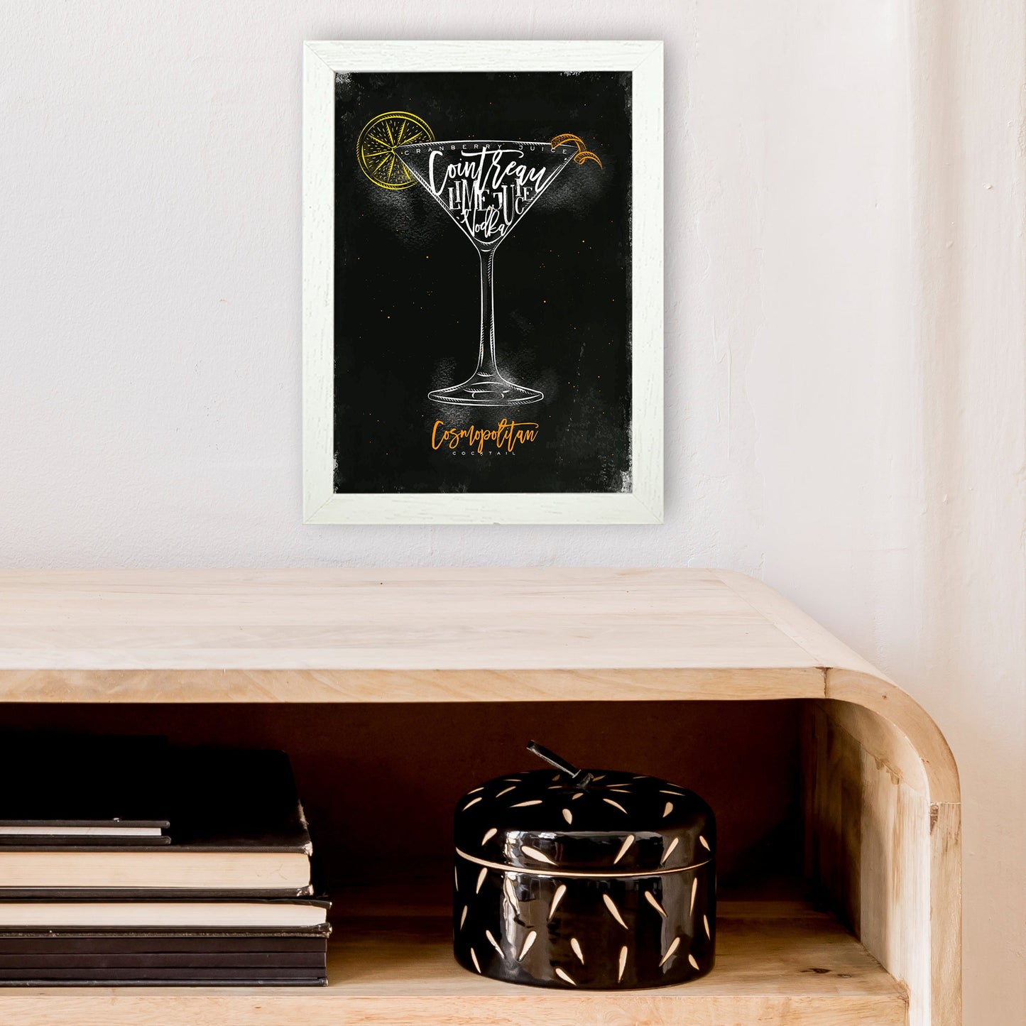Cosmopolitan Cocktail Schwarz Kunstdruck