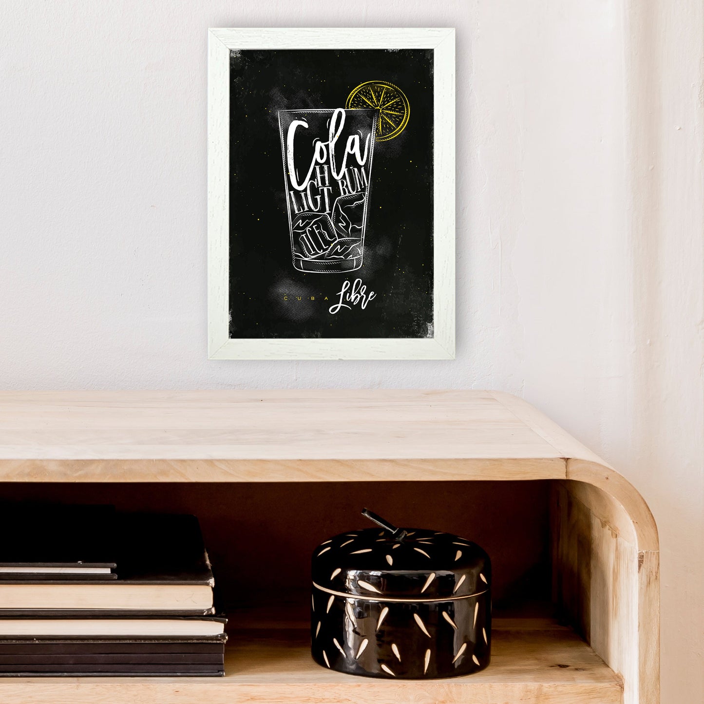 Cuba Libre Cocktail Schwarz Kunstdruck