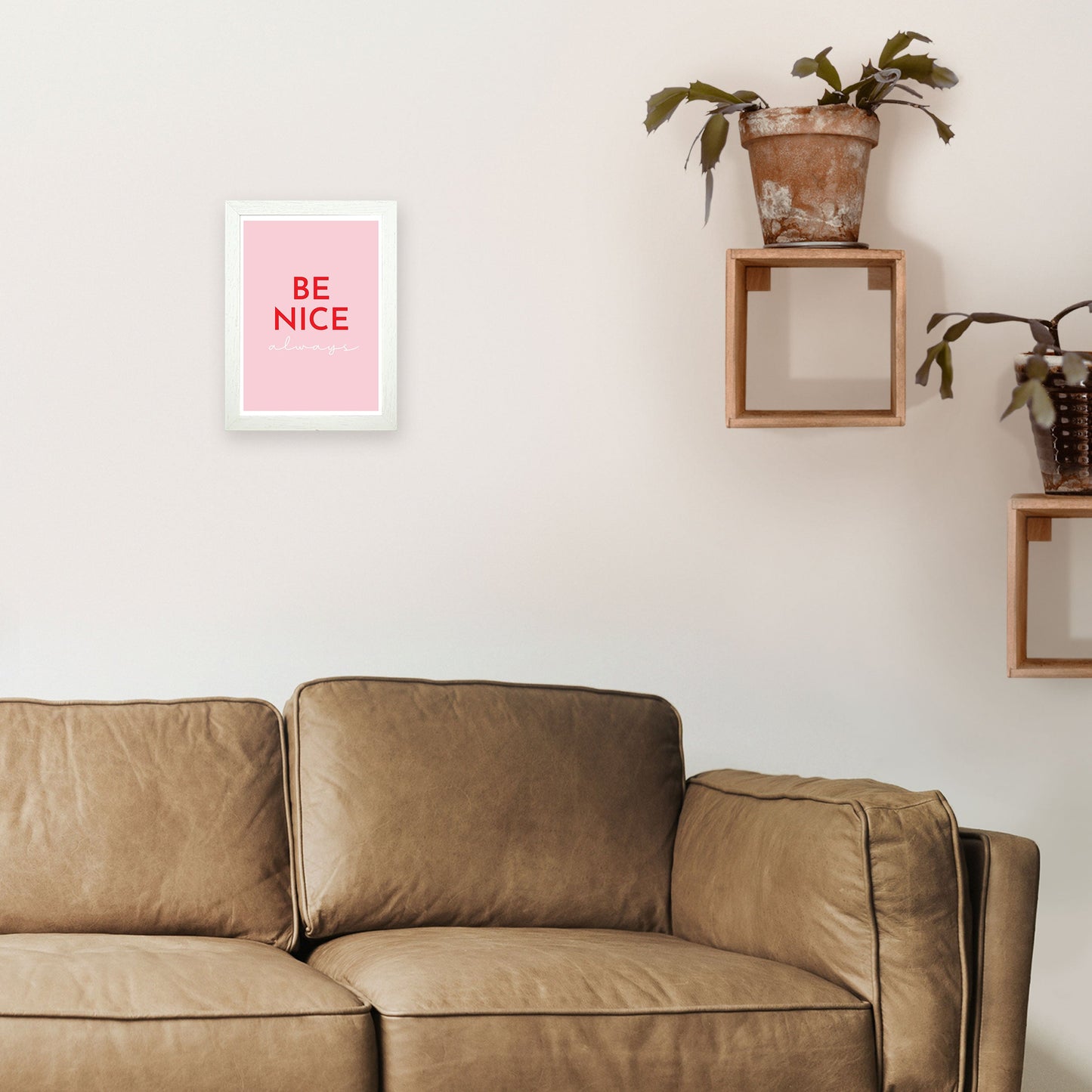 Be Nice Pink Kunstdruck von Pixy Paper