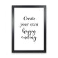 Erstellen Sie Ihre eigene Happy Ending gerahmte Typografie Wandkunst Druck