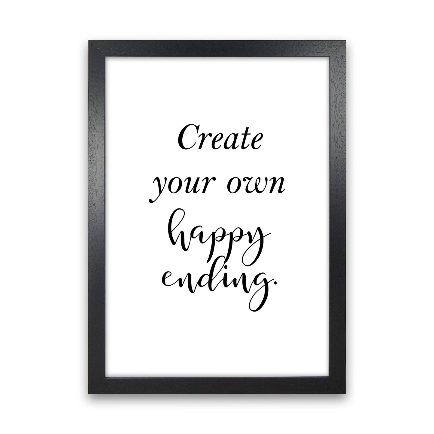 Erstellen Sie Ihre eigene Happy Ending gerahmte Typografie Wandkunst Druck