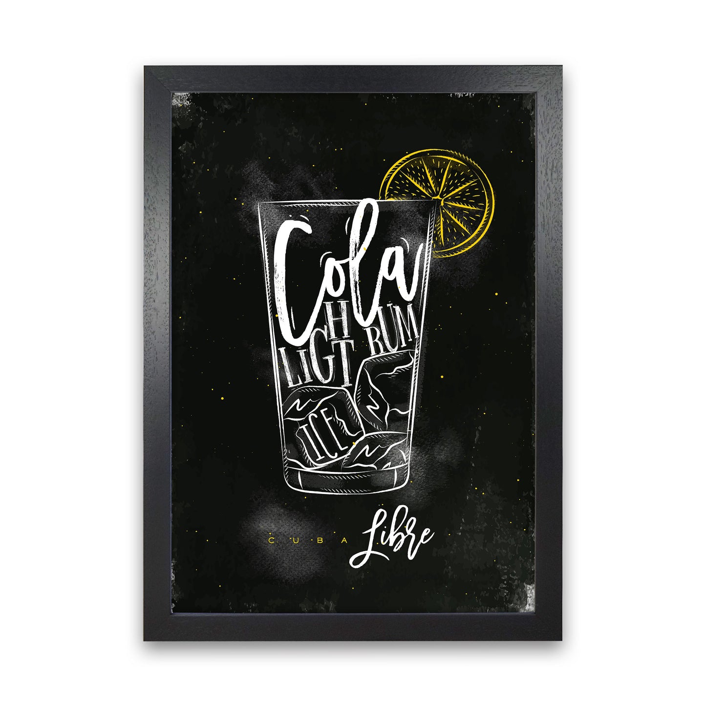 Cuba Libre Cocktail Schwarz Kunstdruck