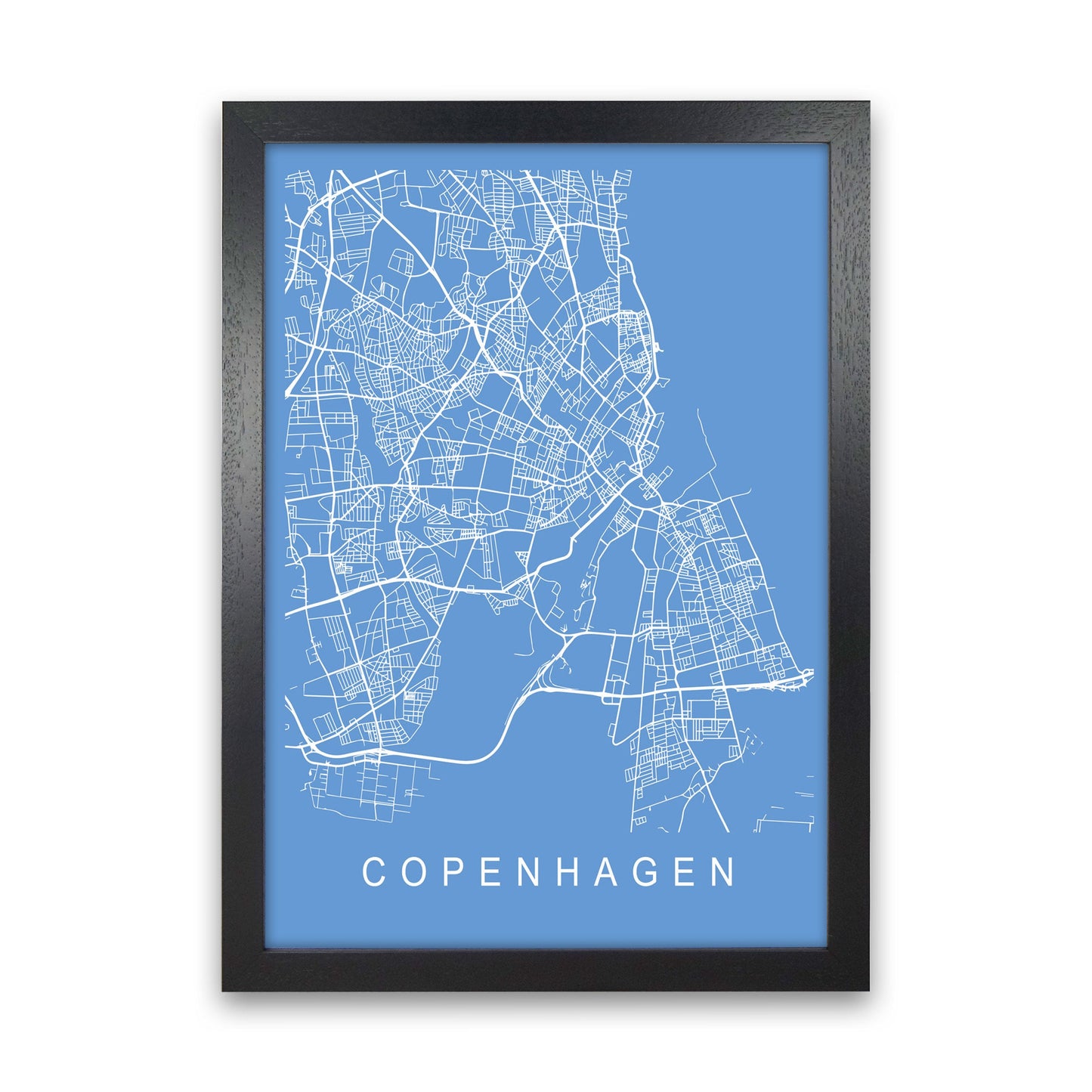 Kopenhagen Karte Blaupause Kunstdruck
