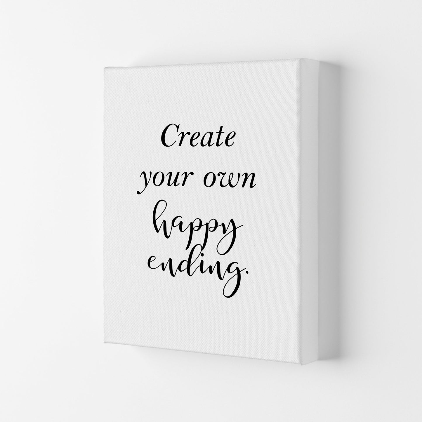Erstellen Sie Ihre eigene Happy Ending gerahmte Typografie Wandkunst Druck