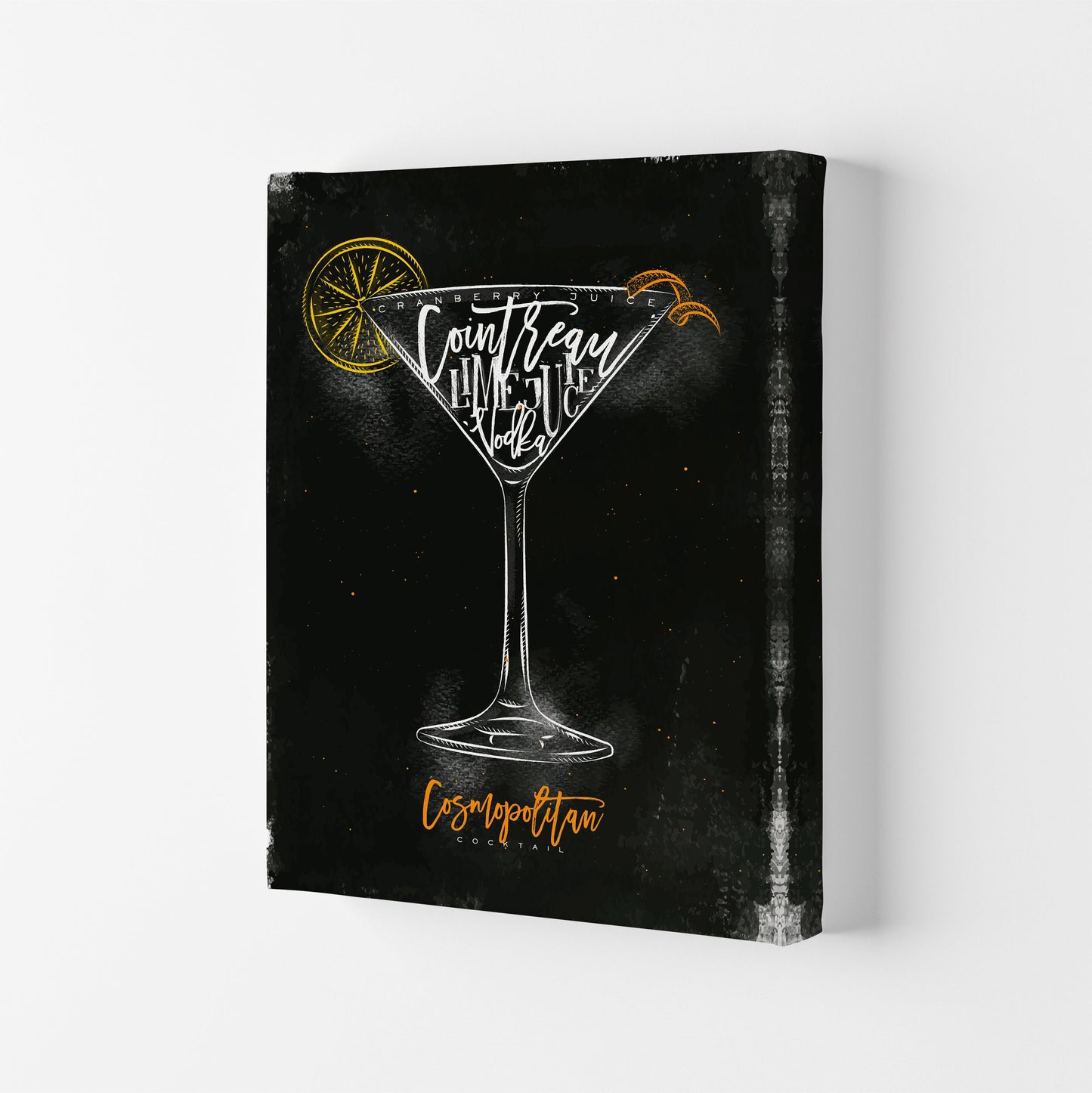 Cosmopolitan Cocktail Schwarz Kunstdruck