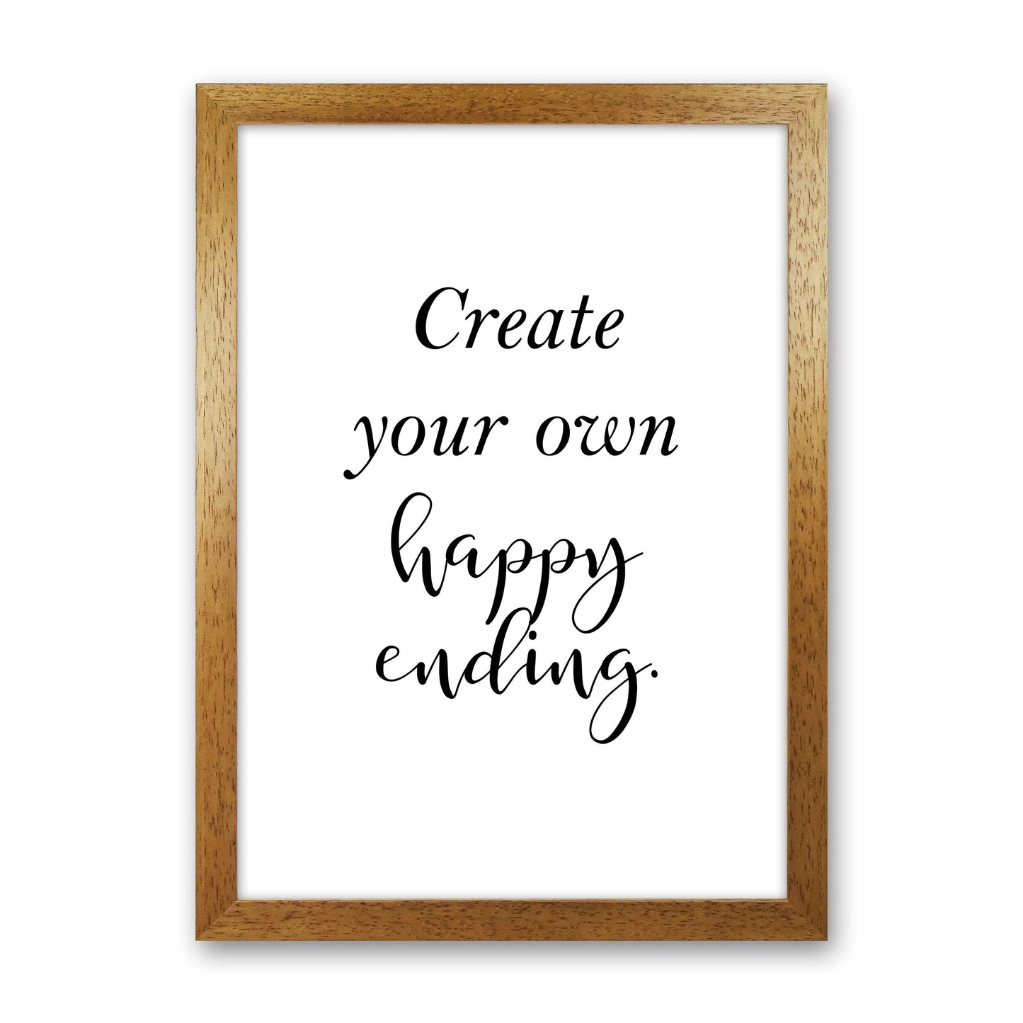 Erstellen Sie Ihre eigene Happy Ending gerahmte Typografie Wandkunst Druck