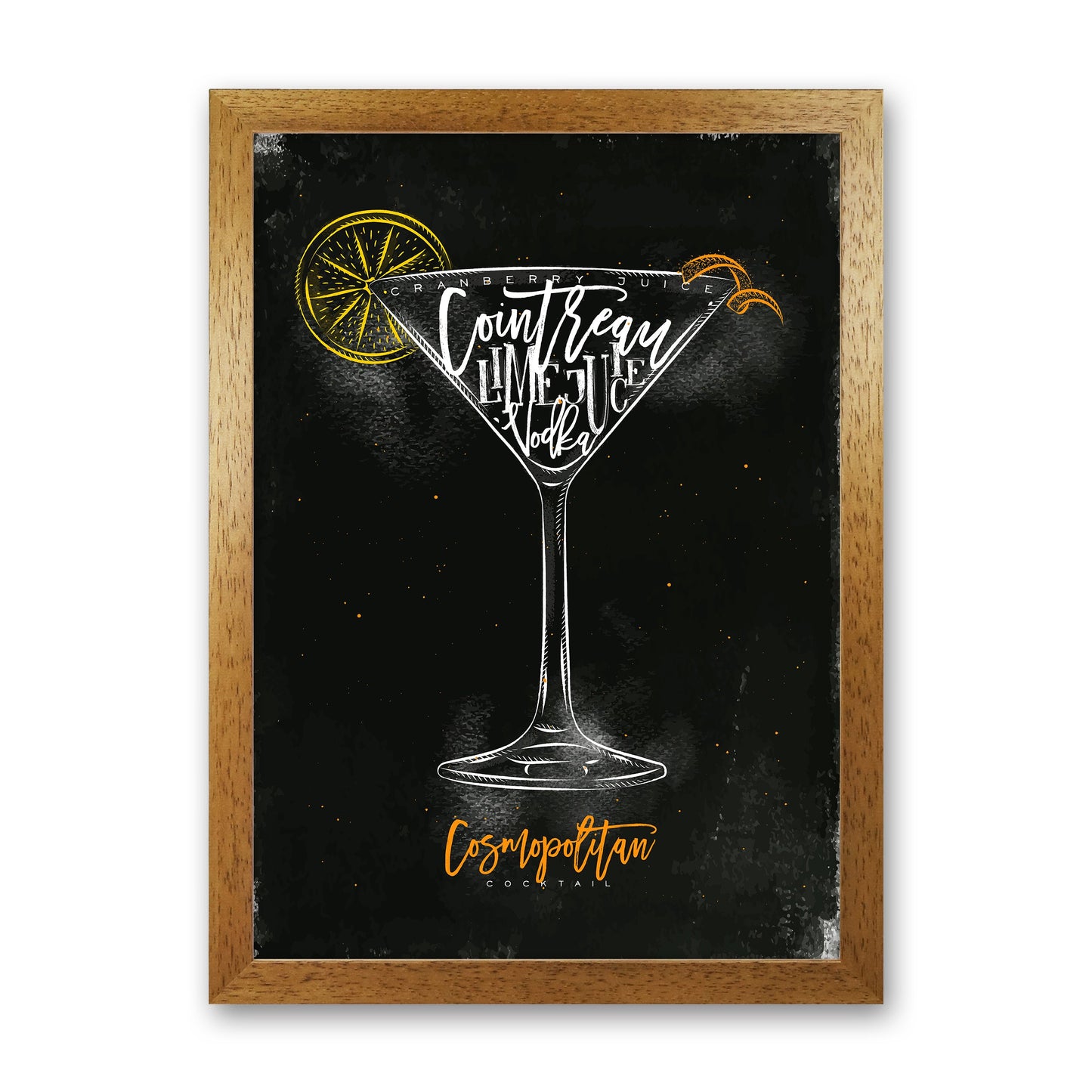 Cosmopolitan Cocktail Schwarz Kunstdruck