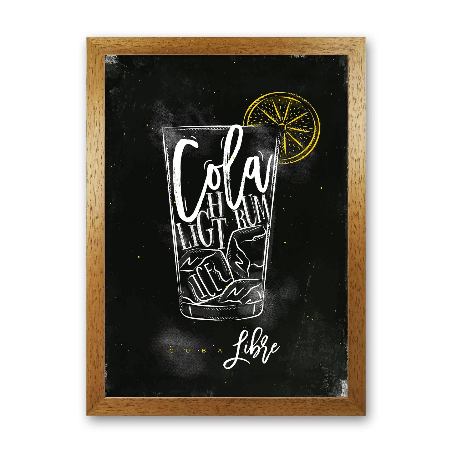 Cuba Libre Cocktail Schwarz Kunstdruck