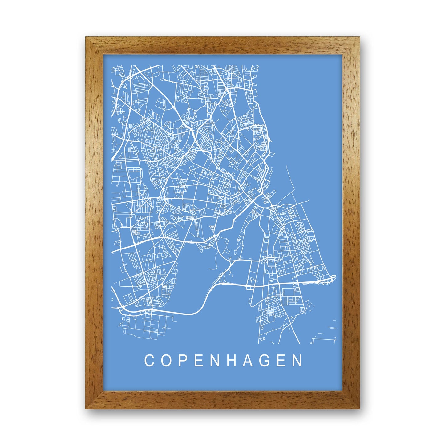 Kopenhagen Karte Blaupause Kunstdruck