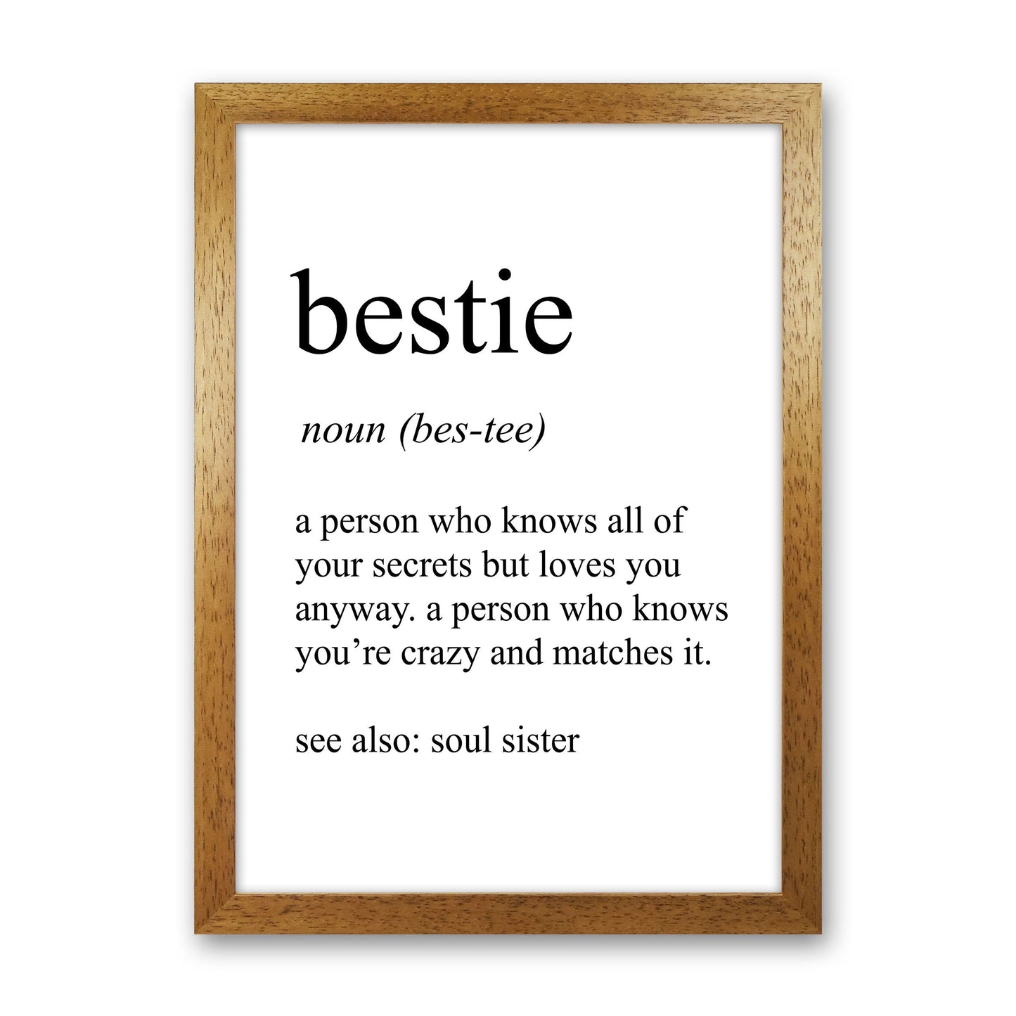 Bestie Definition Kunstdruck von Pixy Paper