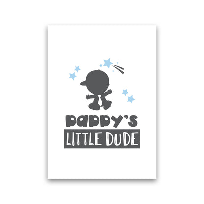 Daddy's Little Dude Gerahmter Kinderzimmer Wandkunstdruck