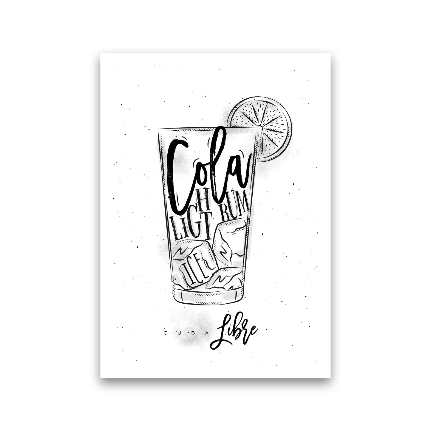 Cuba Libre Cocktail Moderne Druck, Gerahmte Küchen Wandkunst