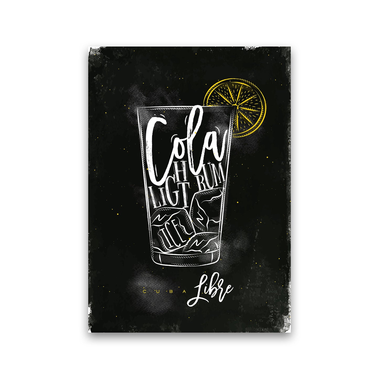 Cuba Libre Cocktail Schwarz Kunstdruck