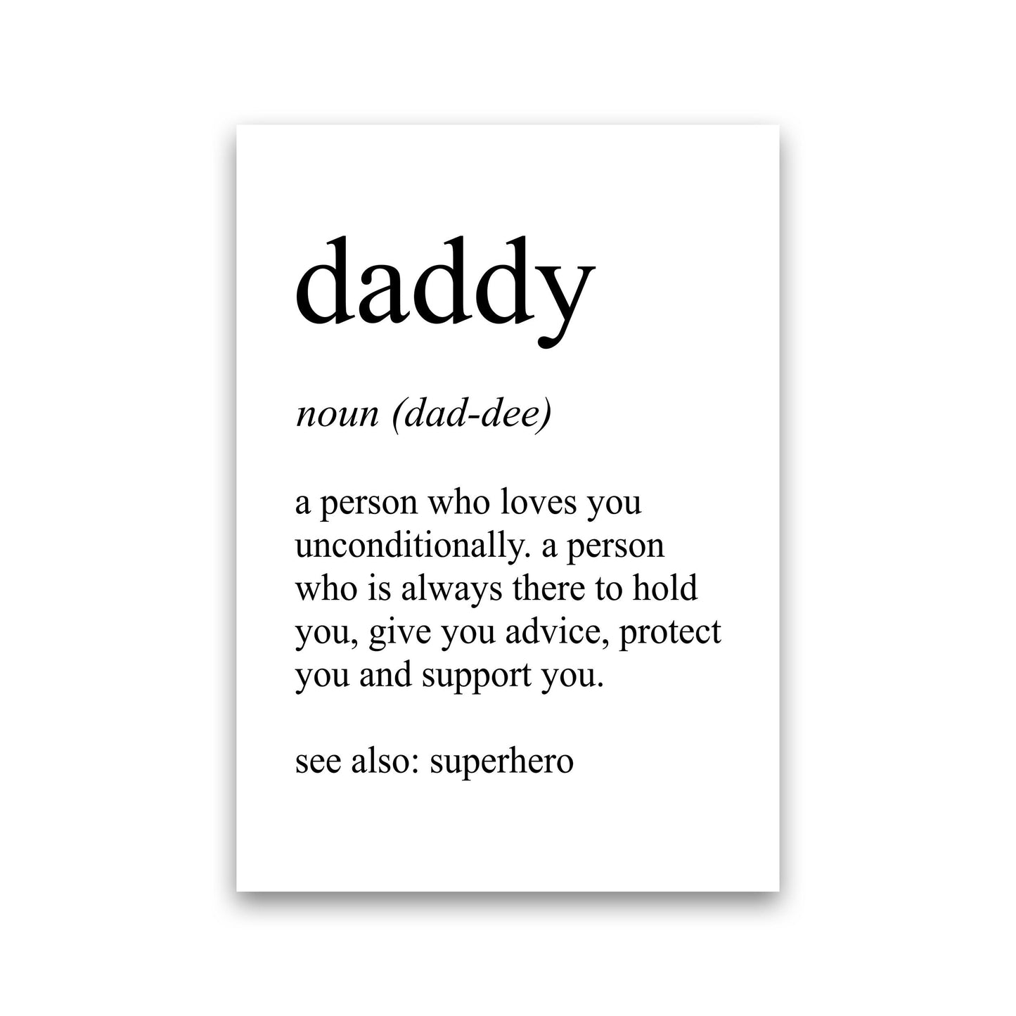 Daddy Definition Kunst Druck