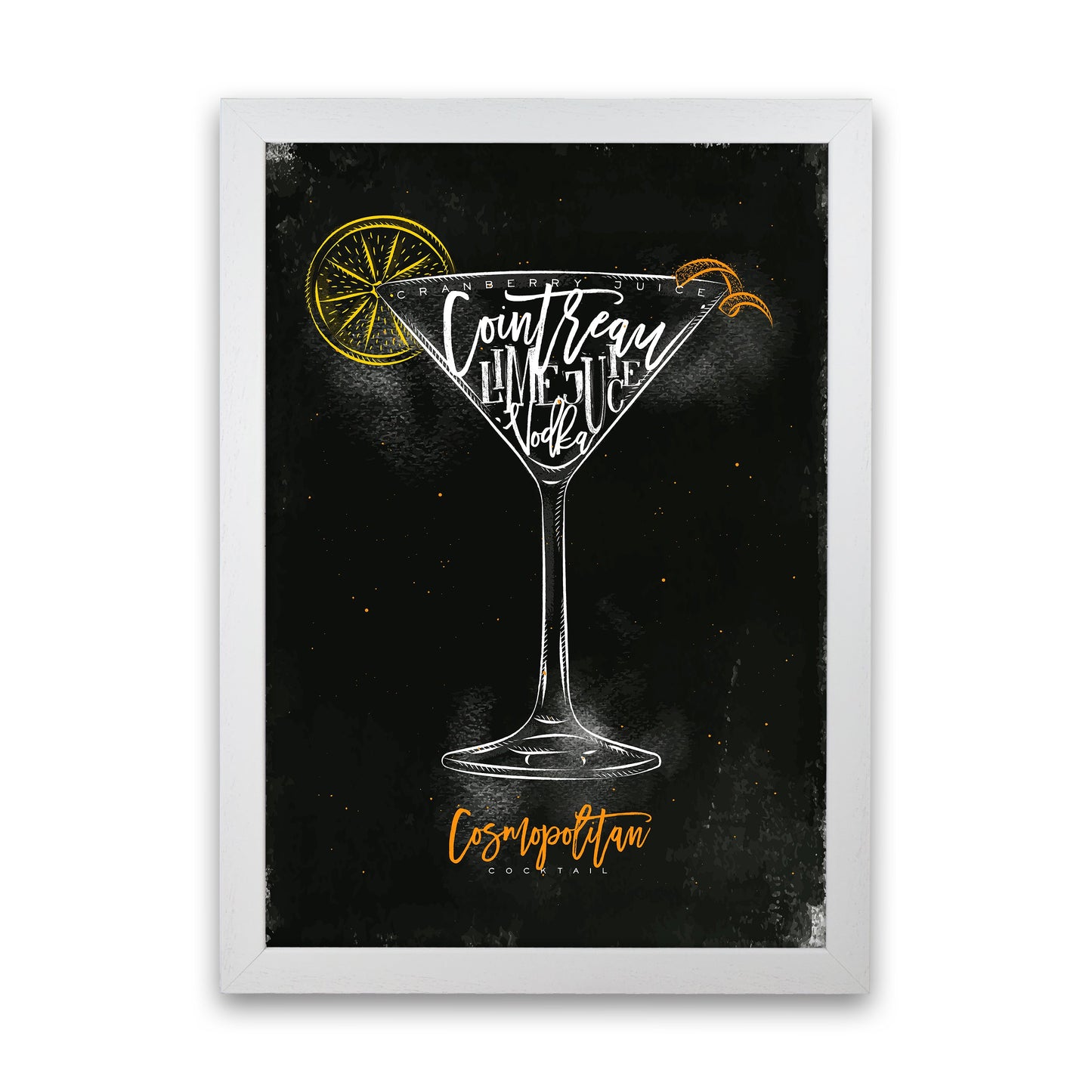 Cosmopolitan Cocktail Schwarz Kunstdruck