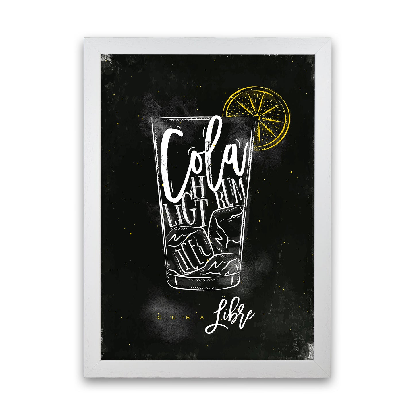 Cuba Libre Cocktail Schwarz Kunstdruck