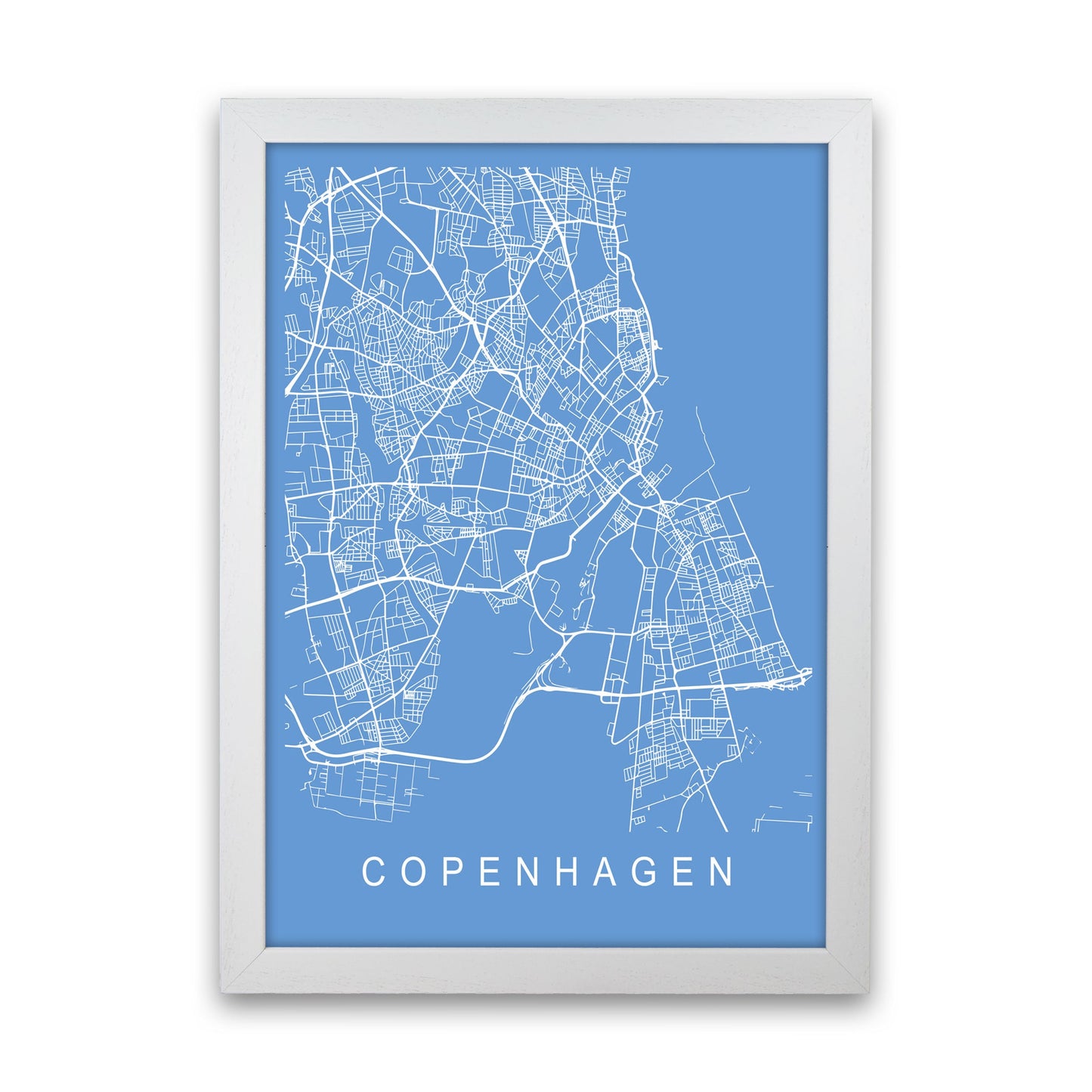 Kopenhagen Karte Blaupause Kunstdruck