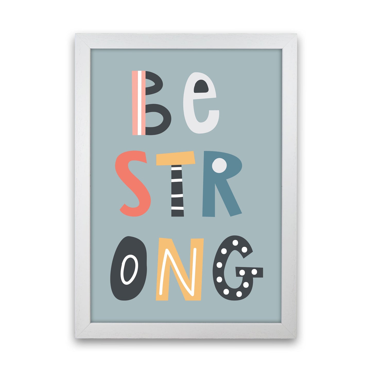 Be strong Neutral Kinder Kunstdruck von Pixy Paper