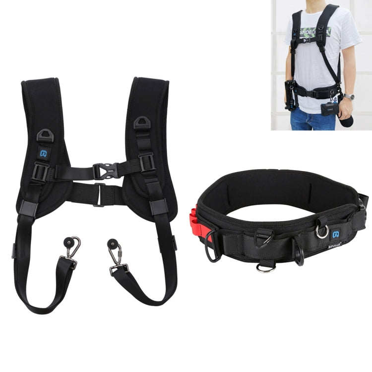 Frendorf | PULUZ 2 in 1 Multi-functionele Bundel Tailleband Strap + Dubbele Schouderband Kits met Haak voor SLR / DSLR Camera's