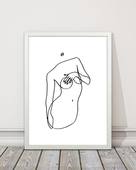 Brustbedeckung Mit Einer Hand