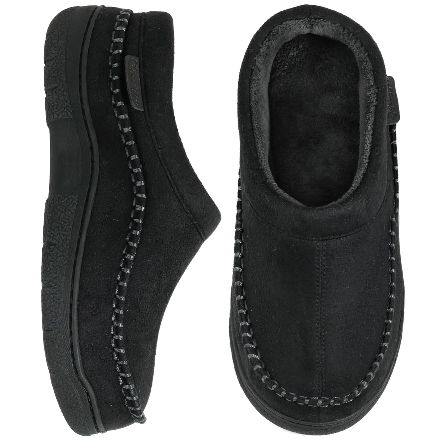 Frendorf | Herren rutschfeste Plüsch Slip-On Hausschuhe: Warm & breite Zehen