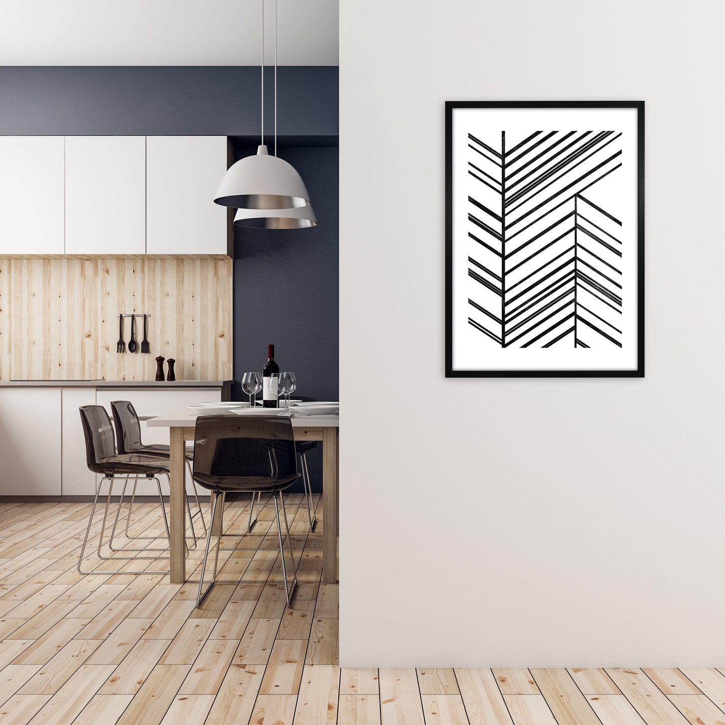Schwarz Weiß Grobe Linien Druck