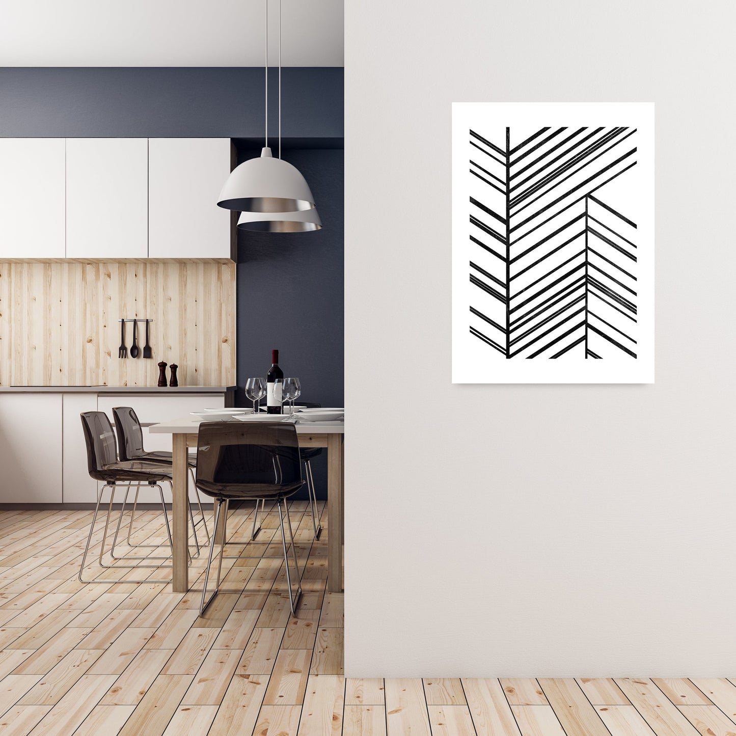 Schwarz Weiß Grobe Linien Druck